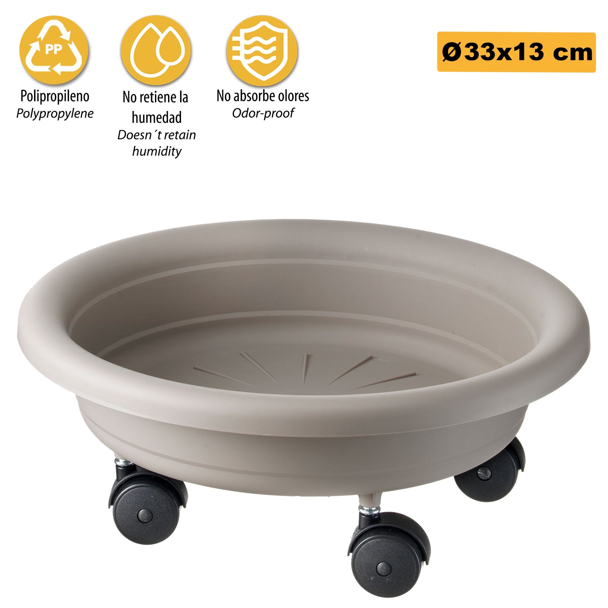 Platillo Para Maceta Con Ruedas Para Facilitar Su Traslado Ø 33 Cm_2