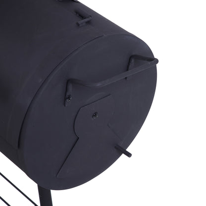 Barbacoa De Carbón Outsunny Negro 124x53x104 Cm Acero_3