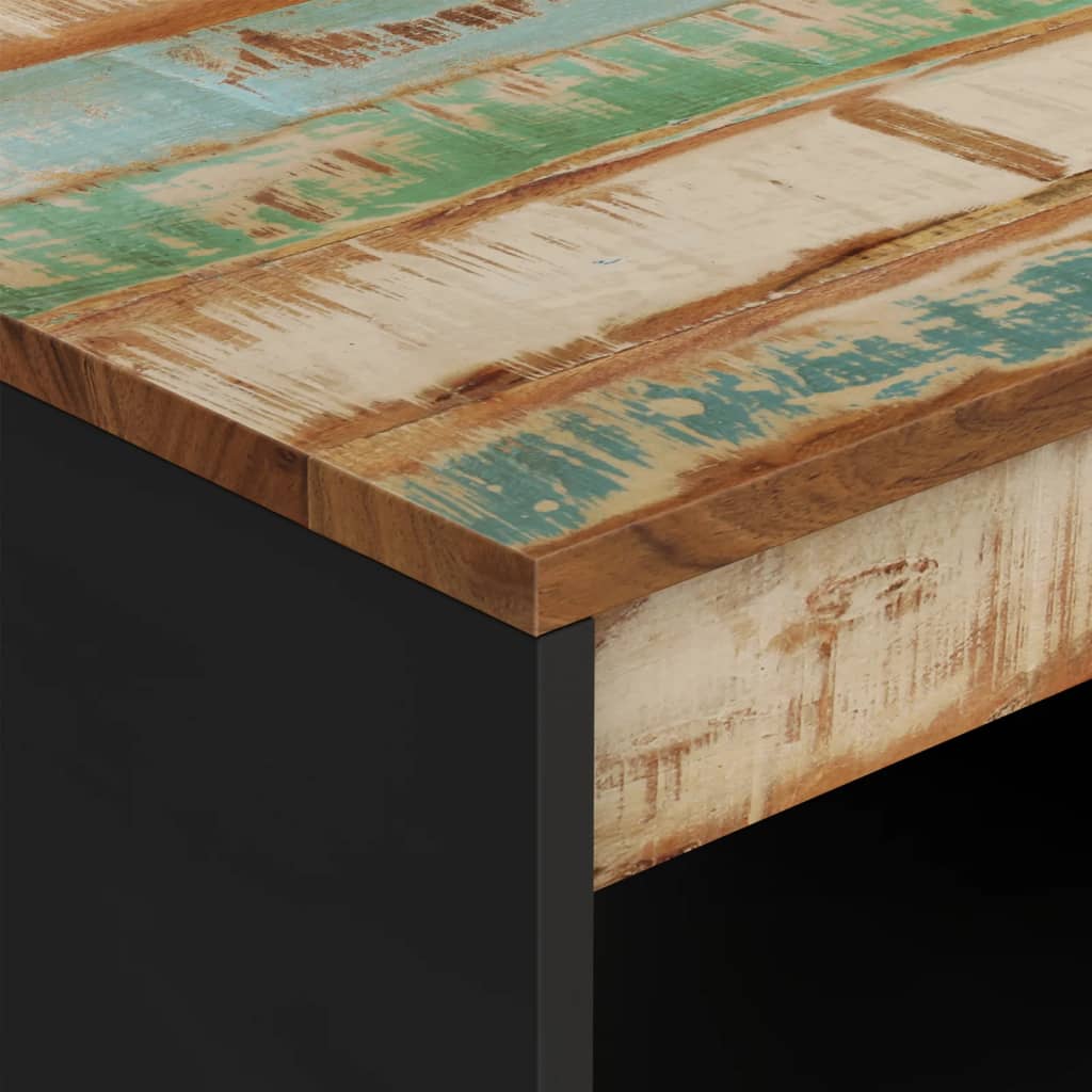 Mesa De Centro De Madera Maciza Reciclada 90x50x40 Cm_3