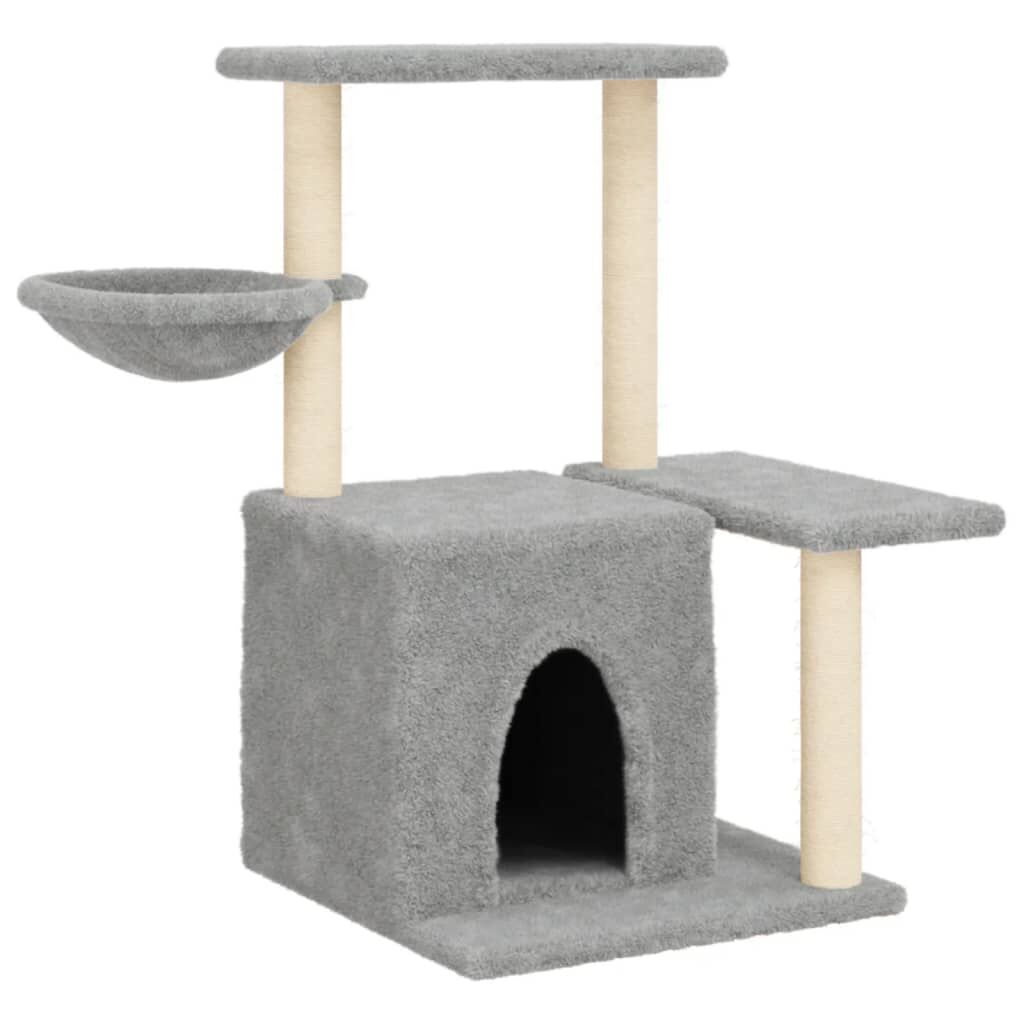 Vidaxl Rascador Para Gatos Con Postes De Sisal Gris Claro 83 Cm_0