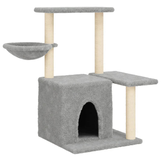 Vidaxl Rascador Para Gatos Con Postes De Sisal Gris Claro 83 Cm_0