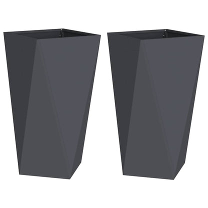 Jardinera 2 Pcs Antracita 40 X 40 X 75 Cm Acero_0