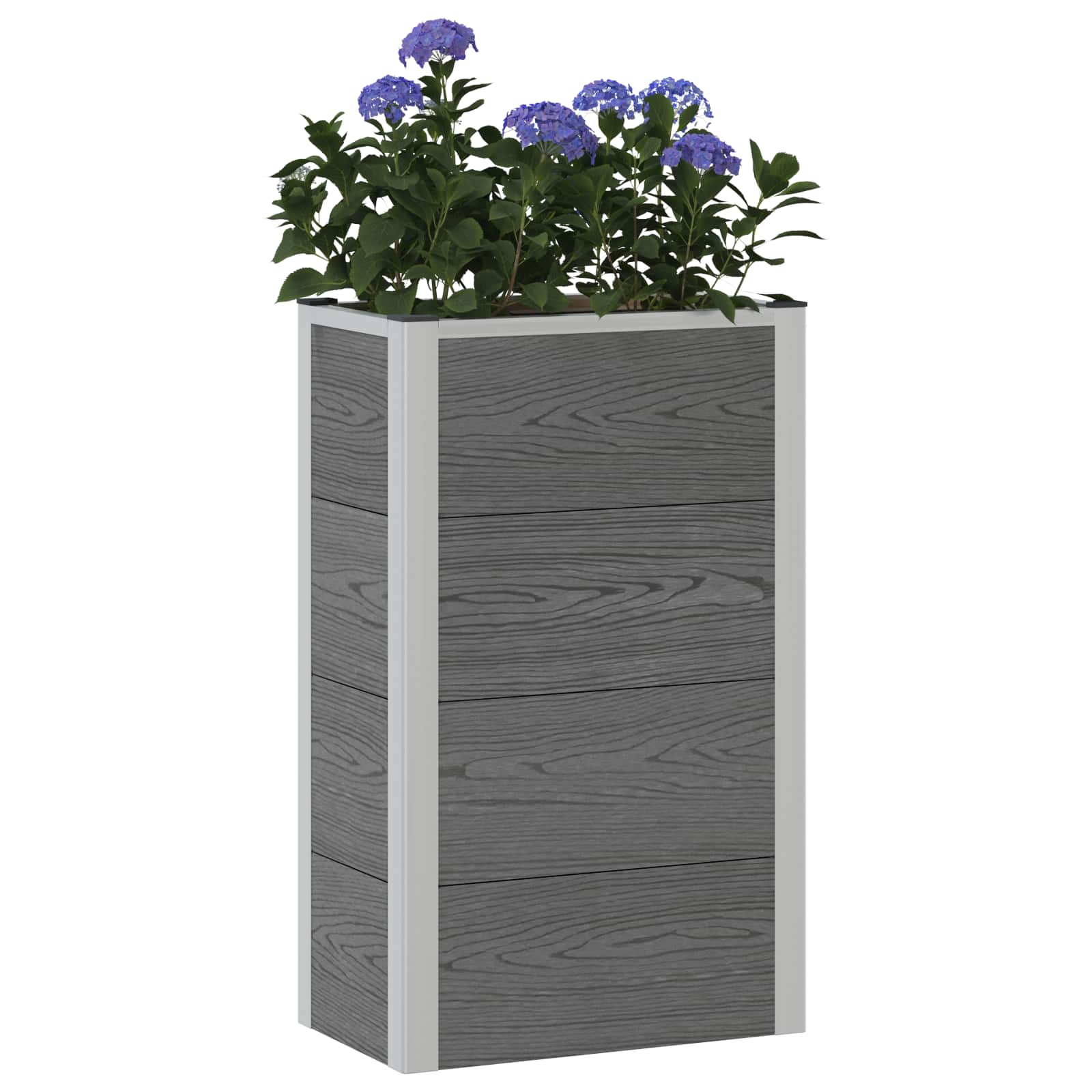 Arriate Elevado Gris 50 X 30 X 82 Cm Wpc Y Aluminio_2