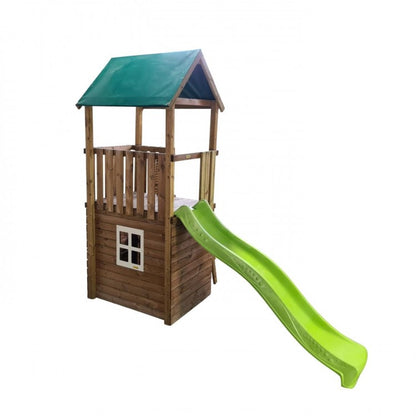 Parque Infantil Masgames Tibidabo L Techo De Lona Casita Con Escalada: Casita En La Base Y Pared De Escalada.