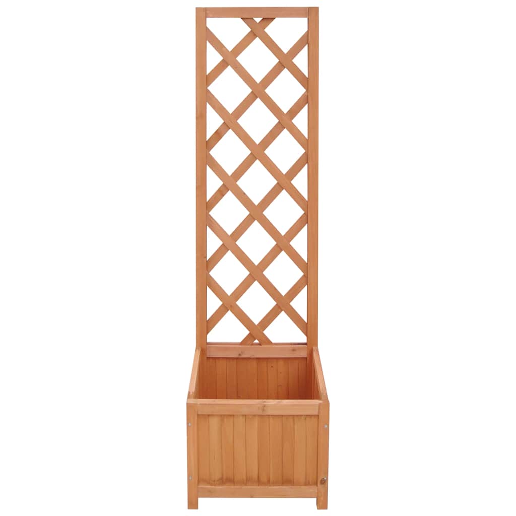 Jardinera Con Enrejado 40x30x135 Cm Madera Maciza De Abeto_3