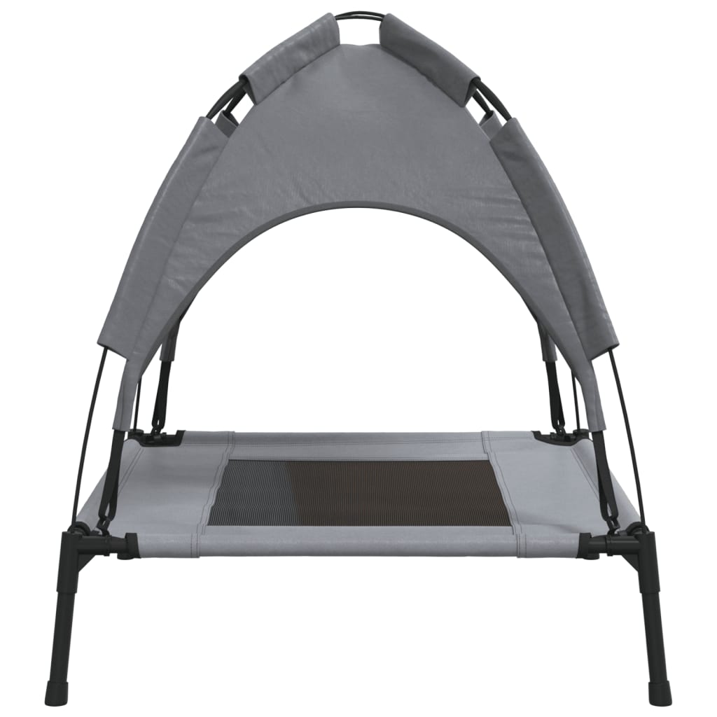 Cama Para Perros Con Dosel Antracita Tela Oxford Y Acero / Vetonek_4