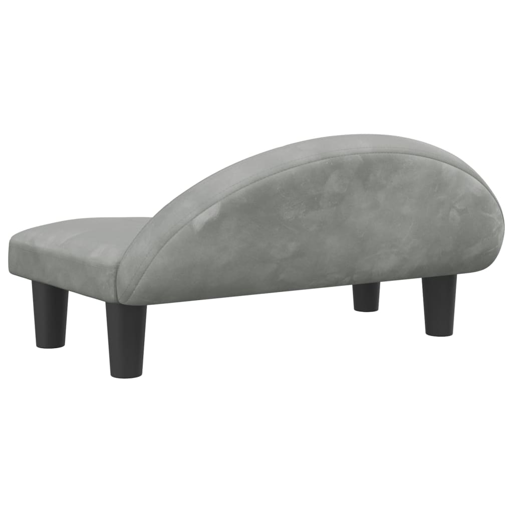 Cama Para Perros De Terciopelo Gris Claro 70x52x30 Cm / Vetonek_3
