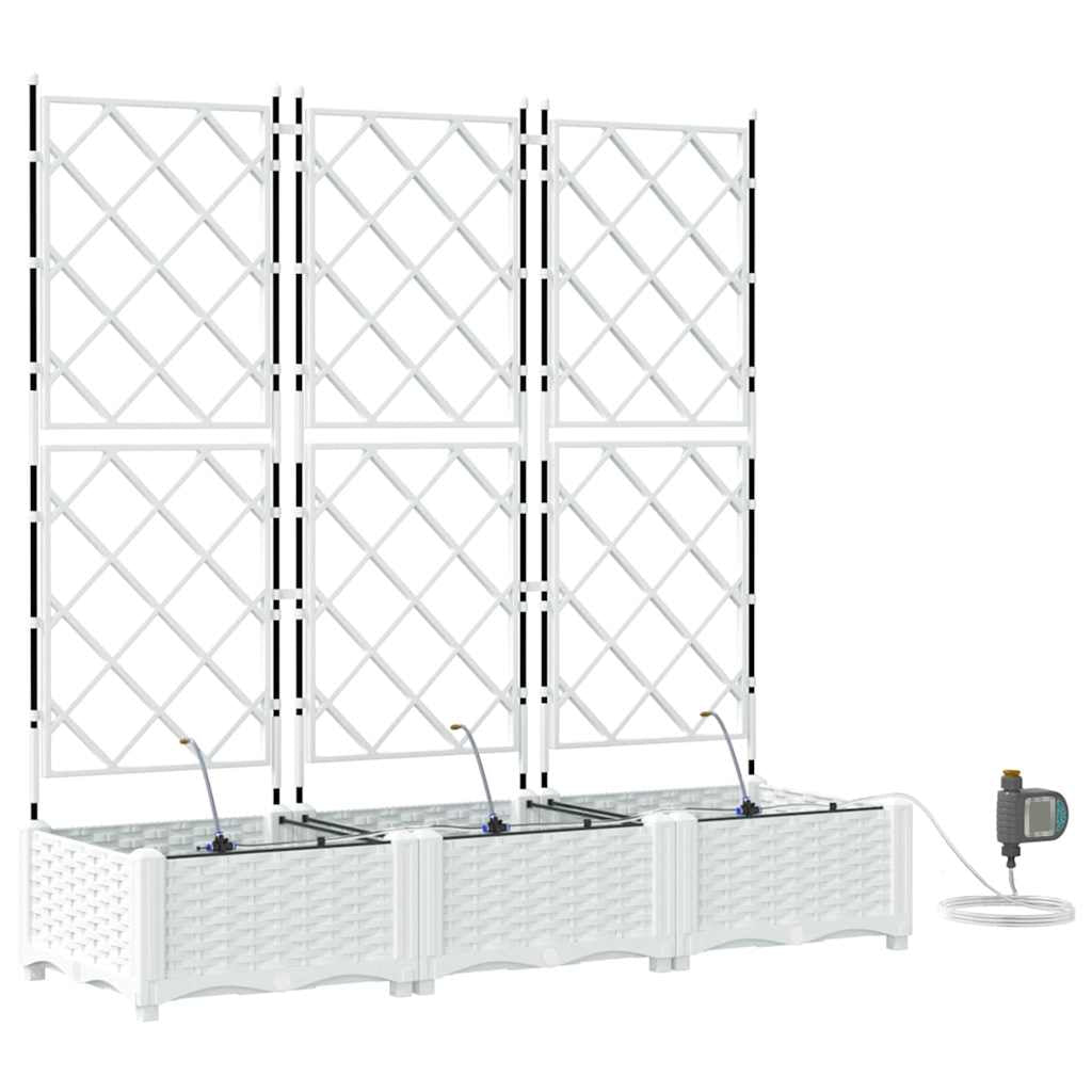 Vidaxl Jardineras Blanco 120 X 40 X 126 Cm Acero_0