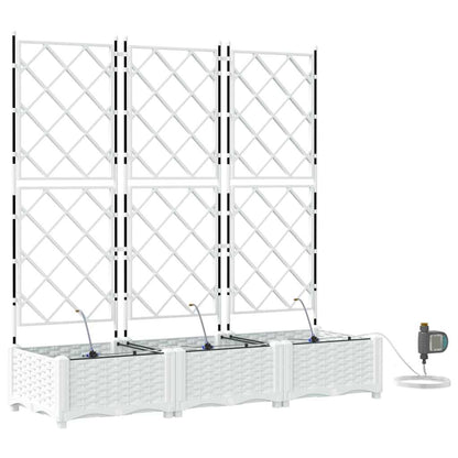 Vidaxl Jardineras Blanco 120 X 40 X 126 Cm Acero_0