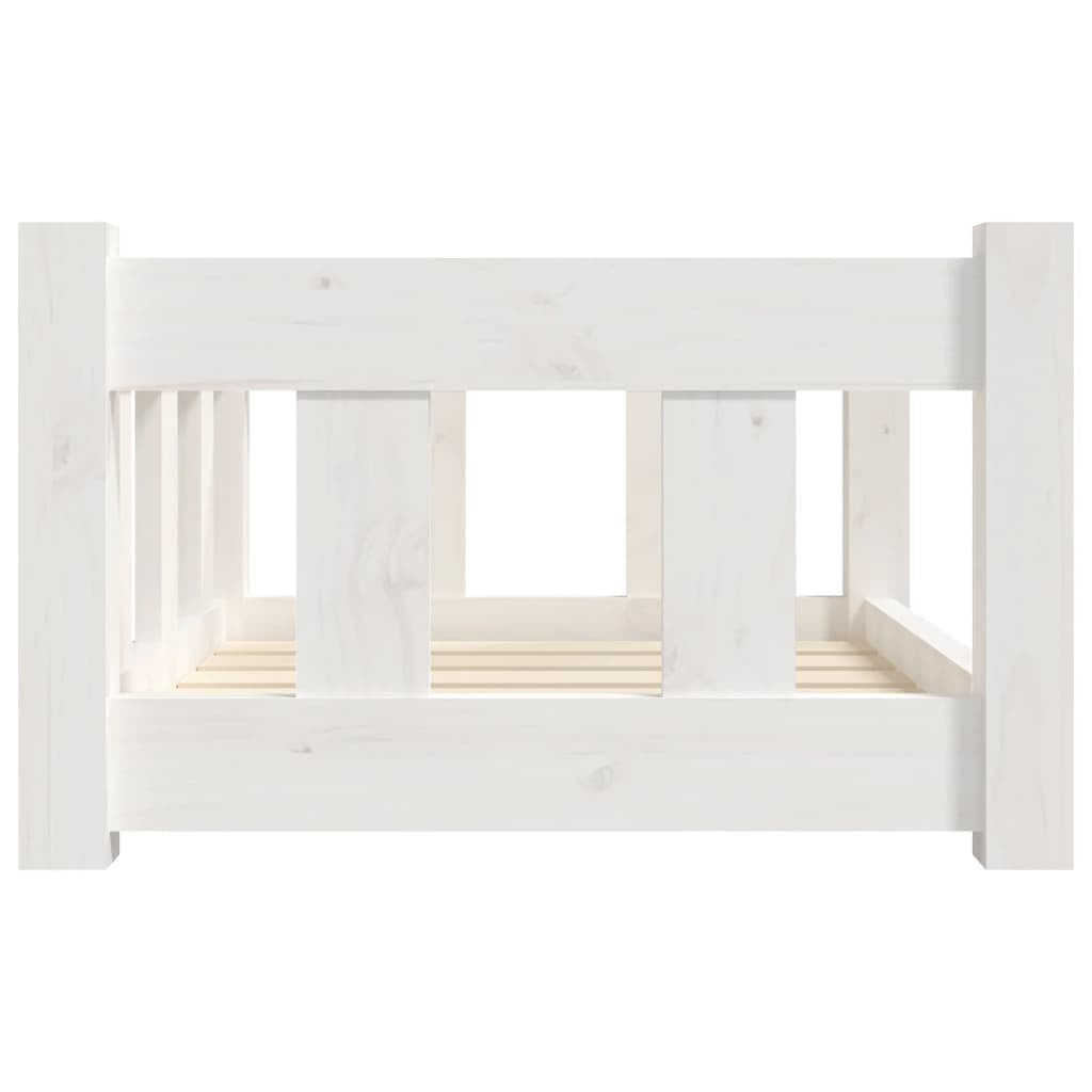 Vidaxl Cama Para Perros Madera Maciza De Pino Blanca 55,5x45,5x28 Cm_4