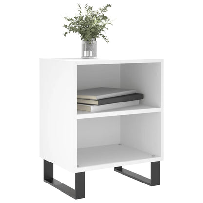 Mesita De Noche Madera De Ingeniería Blancp 40x30x50 Cm_1