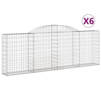 Cestas De Gaviones 6 Uds Forma De Arco Hierro 300x30x100/120 Cm_0