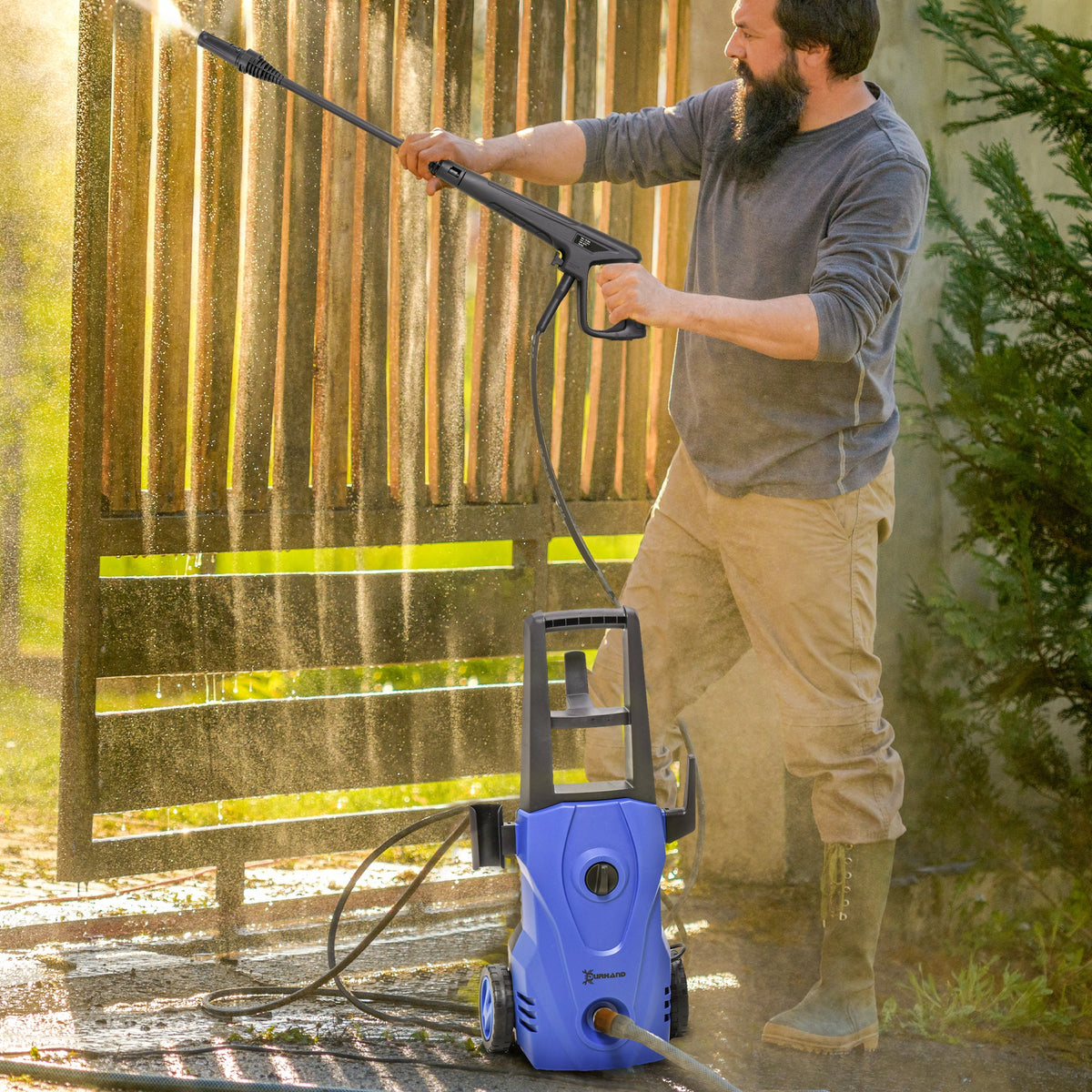 Hidrolimpiadora 1600w Caudal 432 L / H 130 Bar Durhand 23.5x27x68 Cm Azul_1