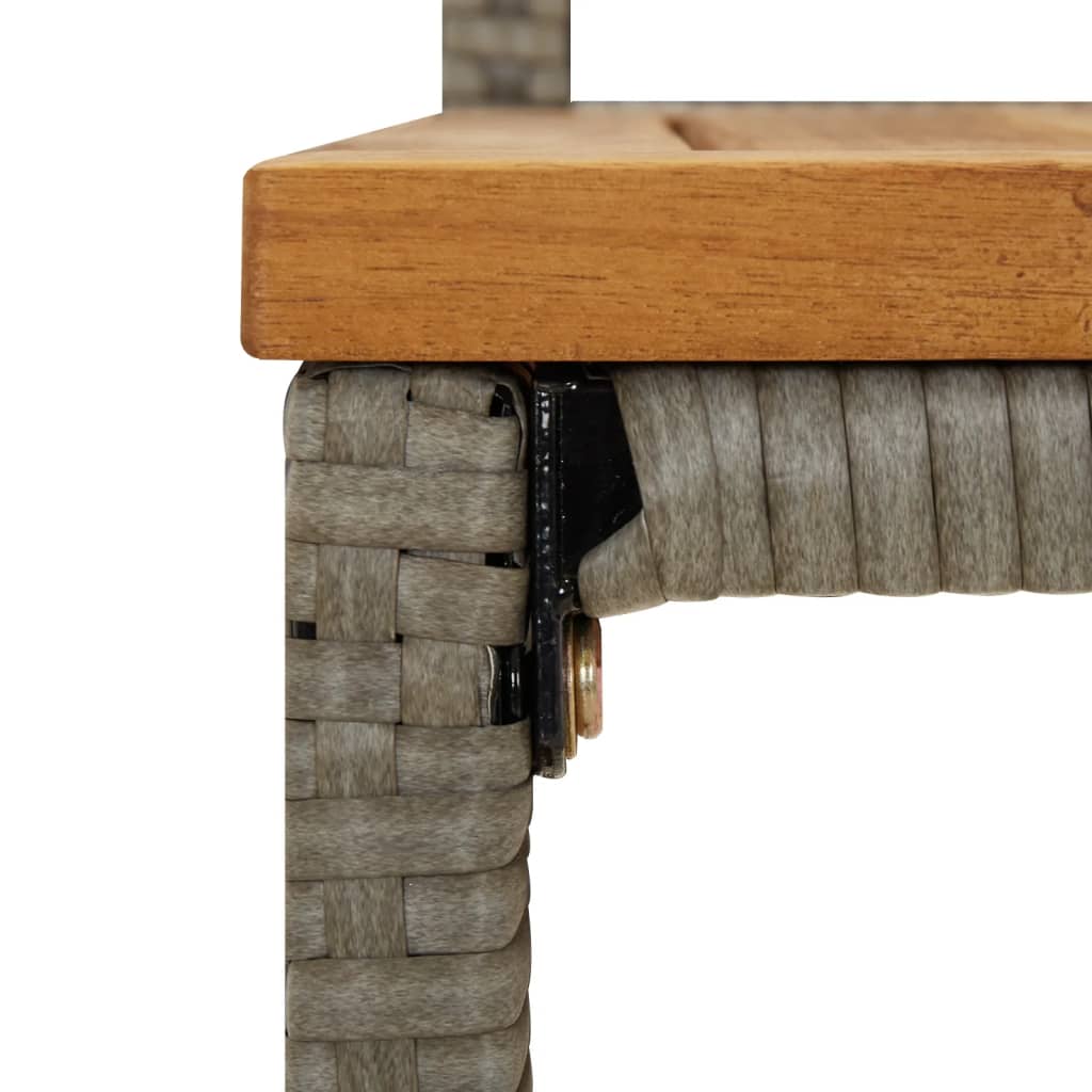 Taburetes Altos 2 Uds Madera De Acacia Y Ratán Sintético Gris_5