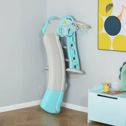 Homcom Tobogán Para Niños +18 Meses Plegable Modelo Ovni Con Canasta De_3