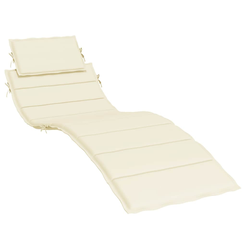 Vidaxl Cojín De Tumbona De Tela Oxford Crema 186x58x4 Cm_0