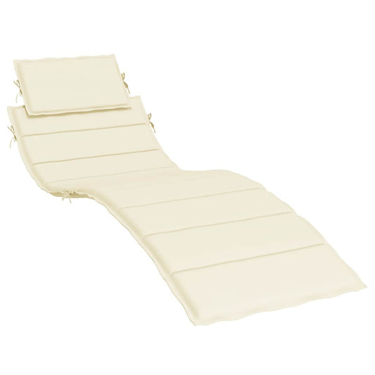 Vidaxl Cojín De Tumbona De Tela Oxford Crema 186x58x4 Cm_0