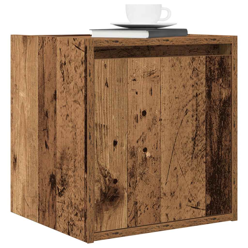 Mesillas De Noche De Pared 2 Uds Madera Vieja 38x34x40 Cm_2