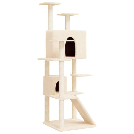 Vidaxl Rascador Para Gatos Con Postes De Sisal Crema 153 Cm_0