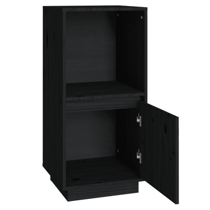 Aparador De Madera Maciza De Pino Negro 38x35x80 Cm / Vetonek_1