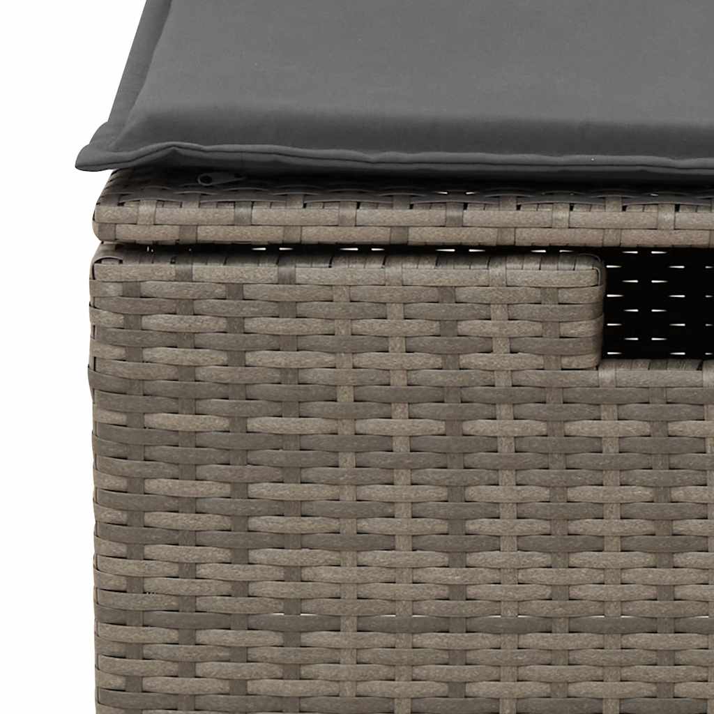 Set De Sofás De Jardín 7 Pzas Con Cojines Ratán Sintético Gris / Vetonek_1
