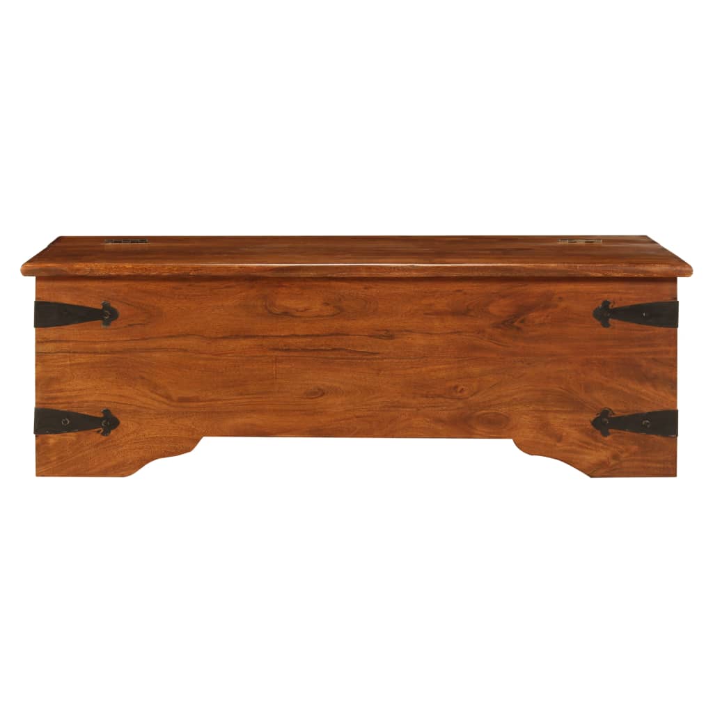 Mesa De Centro Madera Maciza Acacia Acabado Miel 110x55x35 Cm_1