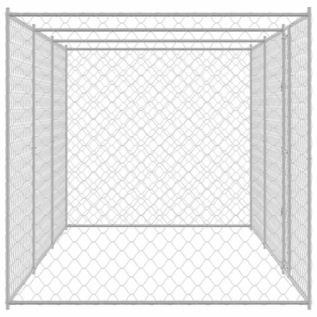Jaula Para Perro Plateado 600 X 200 X 200 Cm Acero Galvanizado_4