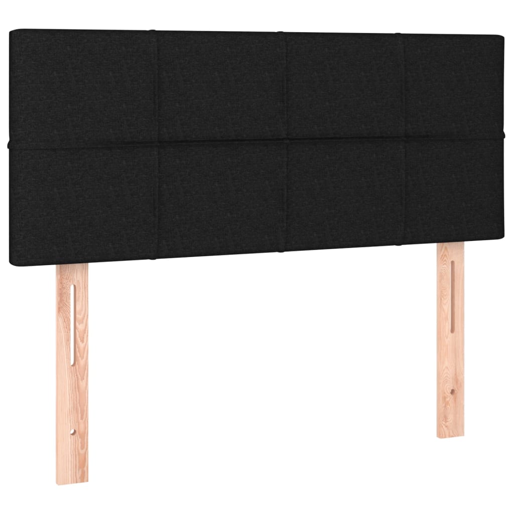 Cama Box Spring Colchón Y Luces Led Tela Negro 80x200 Cm / Vetonek_4