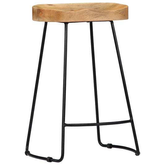 Taburetes De Cocina Gavin 2 Unidades Madera Maciza De Mango_0
