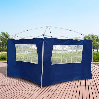 Outsunny 2 Paredes Laterales 2x3m Con Ventanas Para Carpa 3 X 3 M/3 X 6 M Azul_1