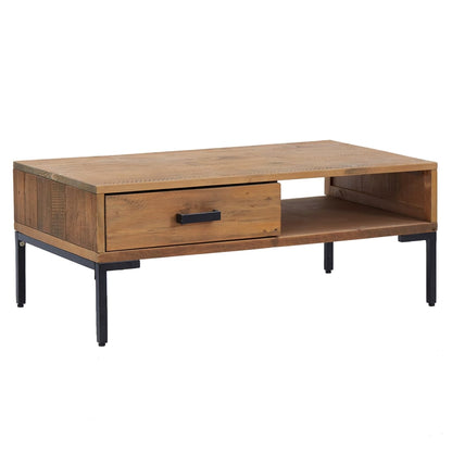 Mesa De Centro Madera Maciza De Pino 90x50x35 Cm_0