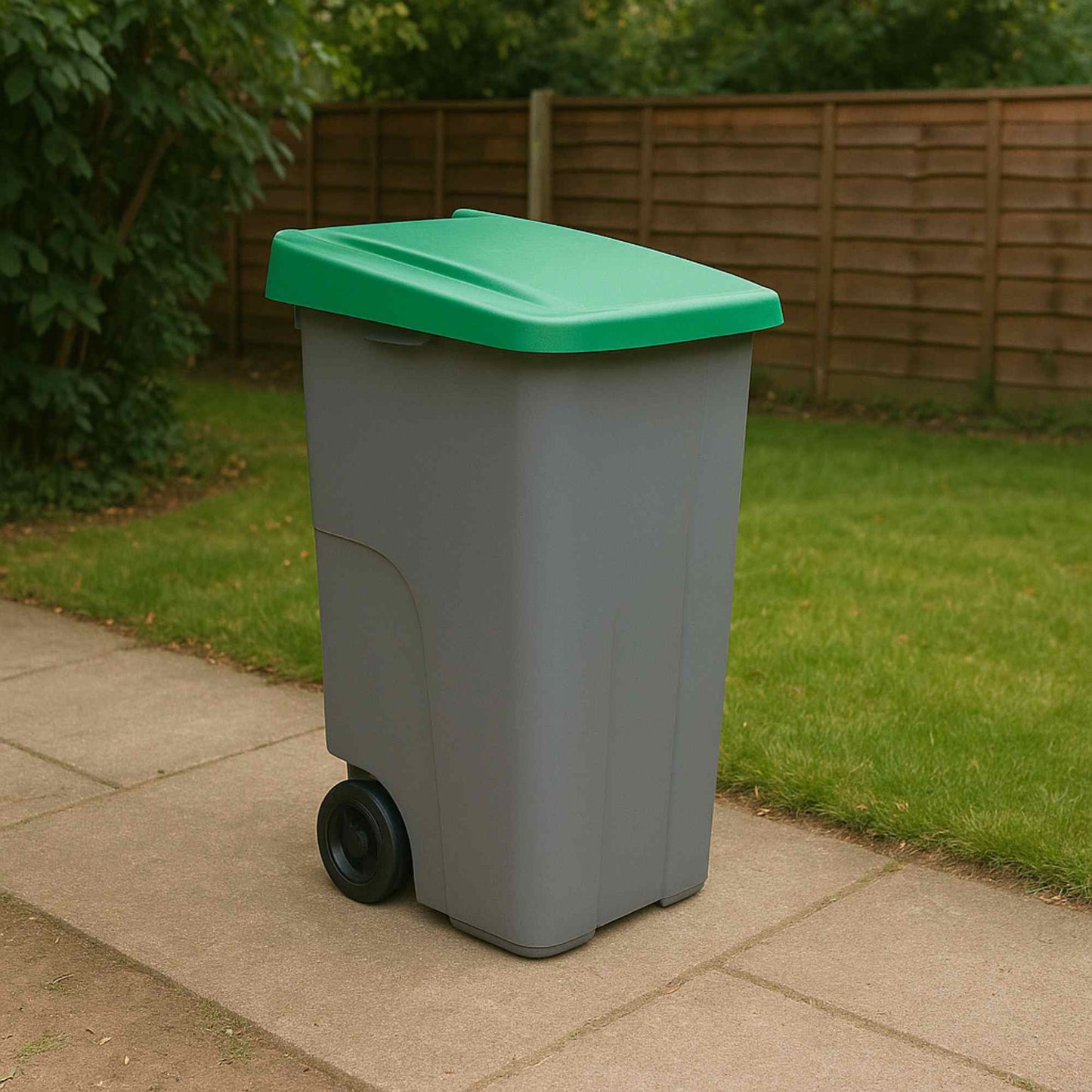 Contenedor Reciclo 85l Verde Cerrado 76x57x42 Cm Wellhome_2