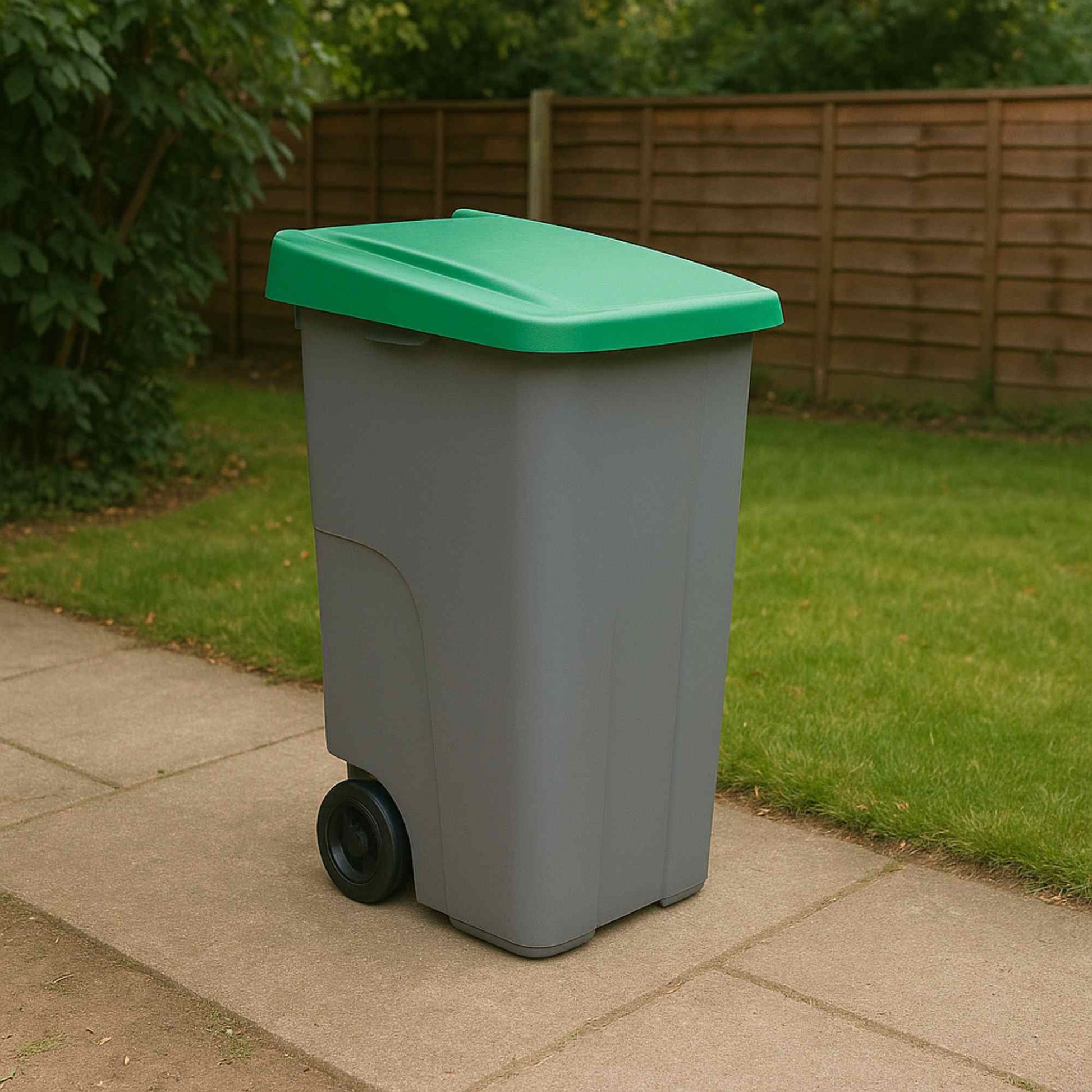 Contenedor Reciclo 85l Verde Cerrado 76x57x42 Cm Wellhome_2