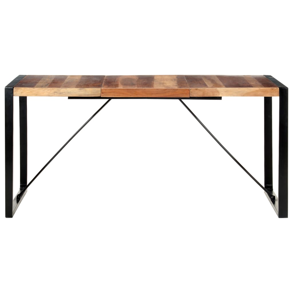 Mesa De Comedor Madera Maciza Con Acabado Sheesham 160x80x75 Cm_0