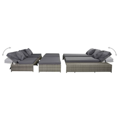 Vidaxl Set De Muebles De Jardín 5 Pzas Y Cojines Ratán Sintético Gris_3
