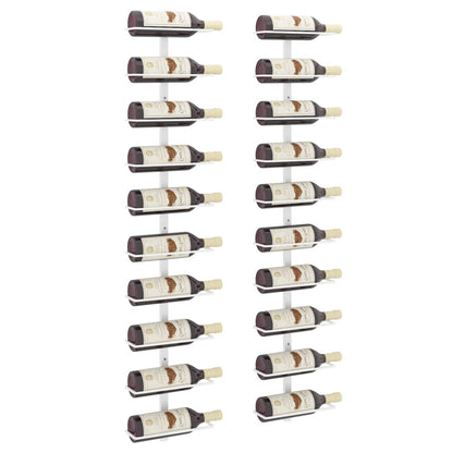 Botellero De Pared Para 10 Botellas 2 Unidades Metal Blanco_2