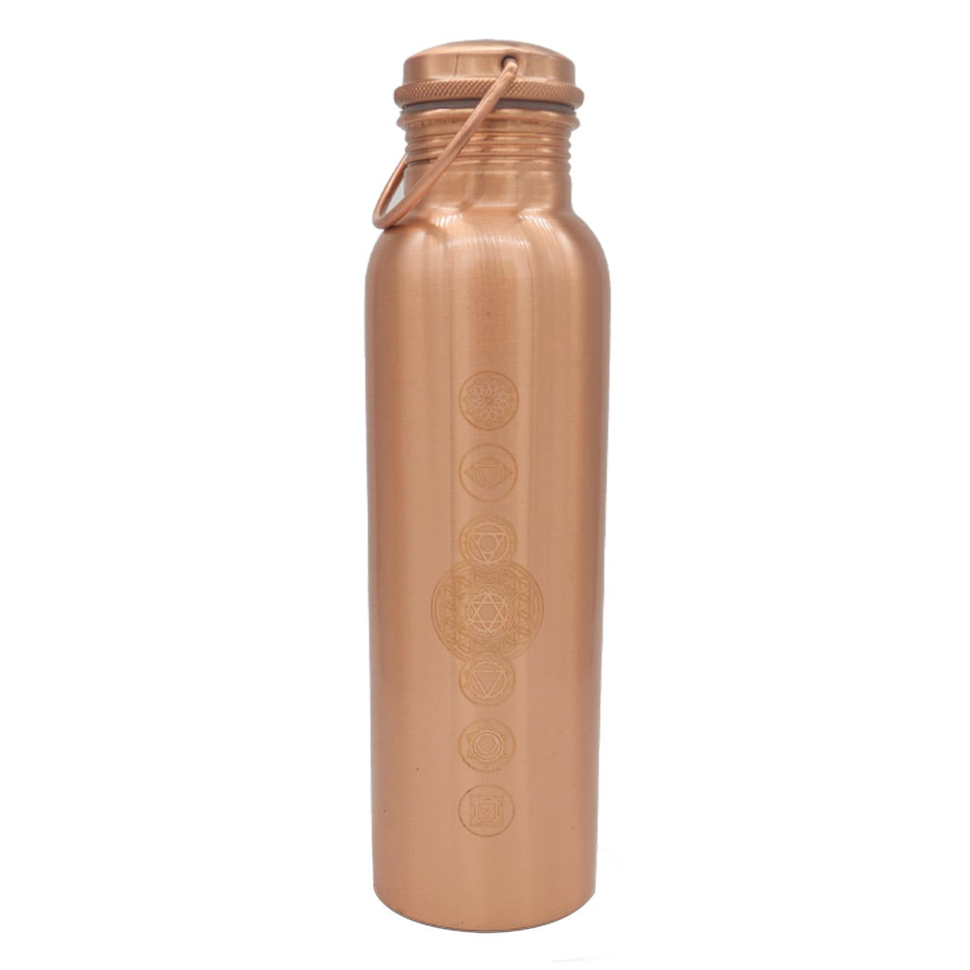 Botella de cobre Chakras Indiaveda 900 ml