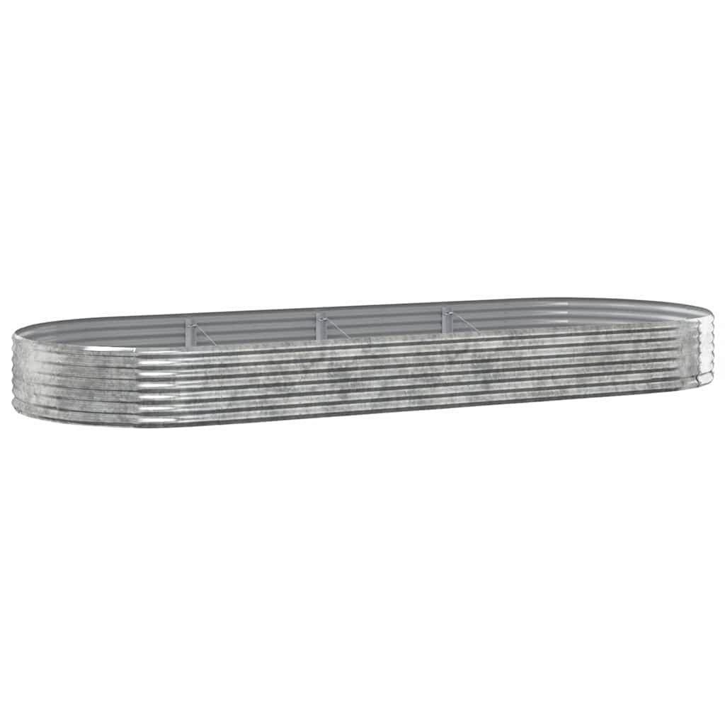 Jardinera Arriate Acero Galvanizado Plata 373x140x36 Cm_0