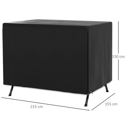 Outsunny Funda Balancín Jardín Con Cremallera 215x155x150 Cm Negro_2