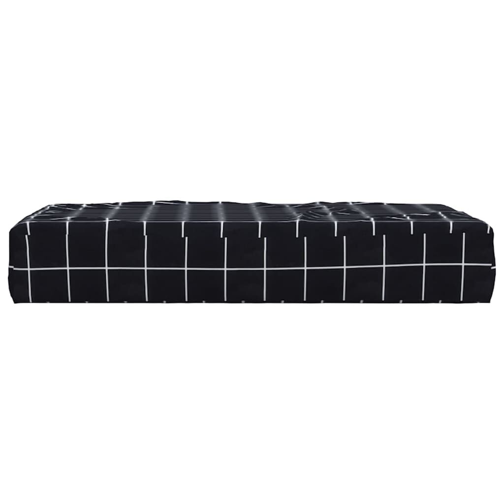 Vidaxl Cojín Para Palés Tela Oxford A Cuadros Negro 60x60x8 Cm_3