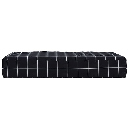 Vidaxl Cojín Para Palés Tela Oxford A Cuadros Negro 60x60x8 Cm_3