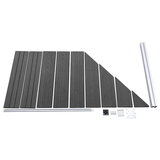 Set De Paneles De Valla Wpc Negro 446x(105-186) Cm / Vetonek_0