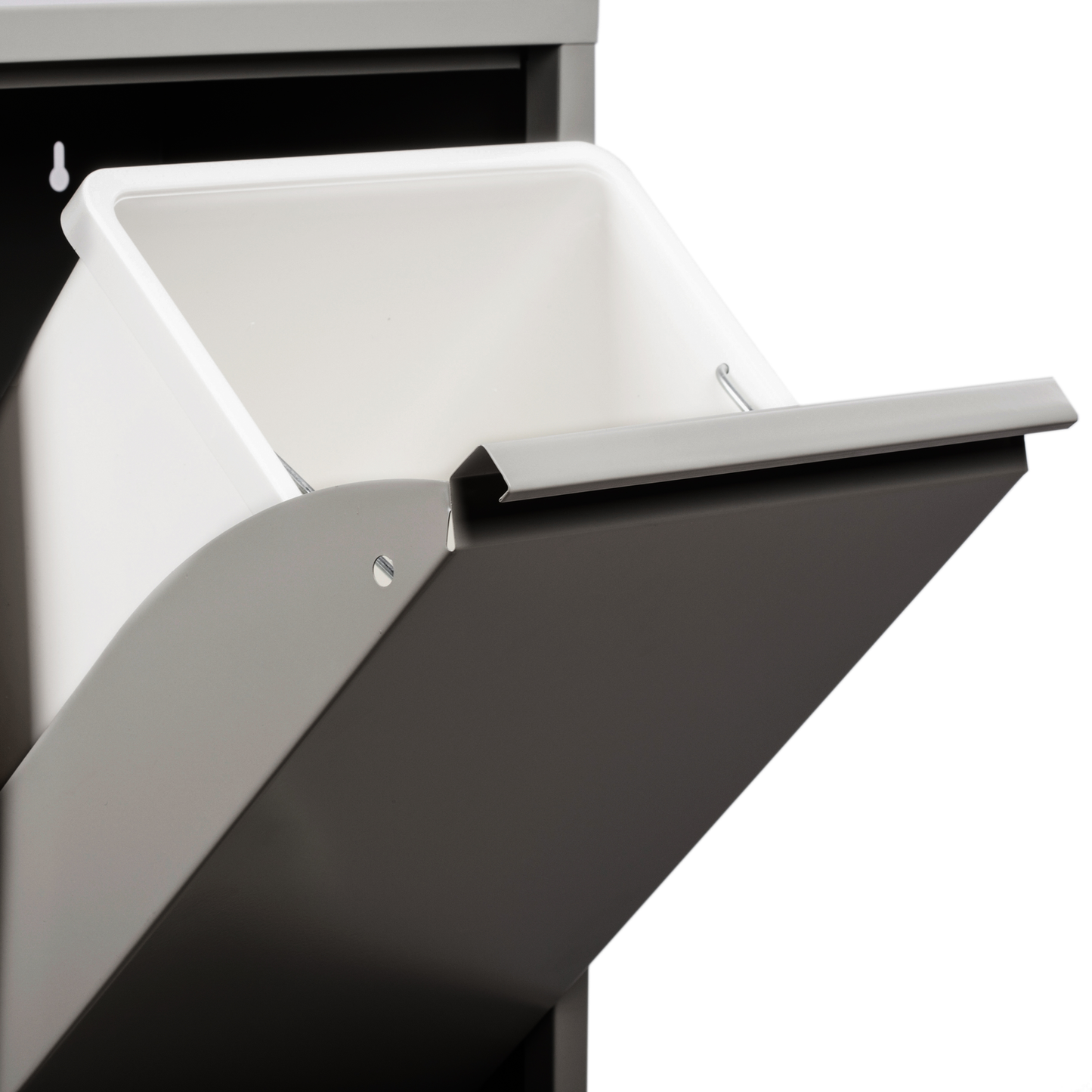 Cubo De Basura De Plástico Blanco Para Reciclaje_1