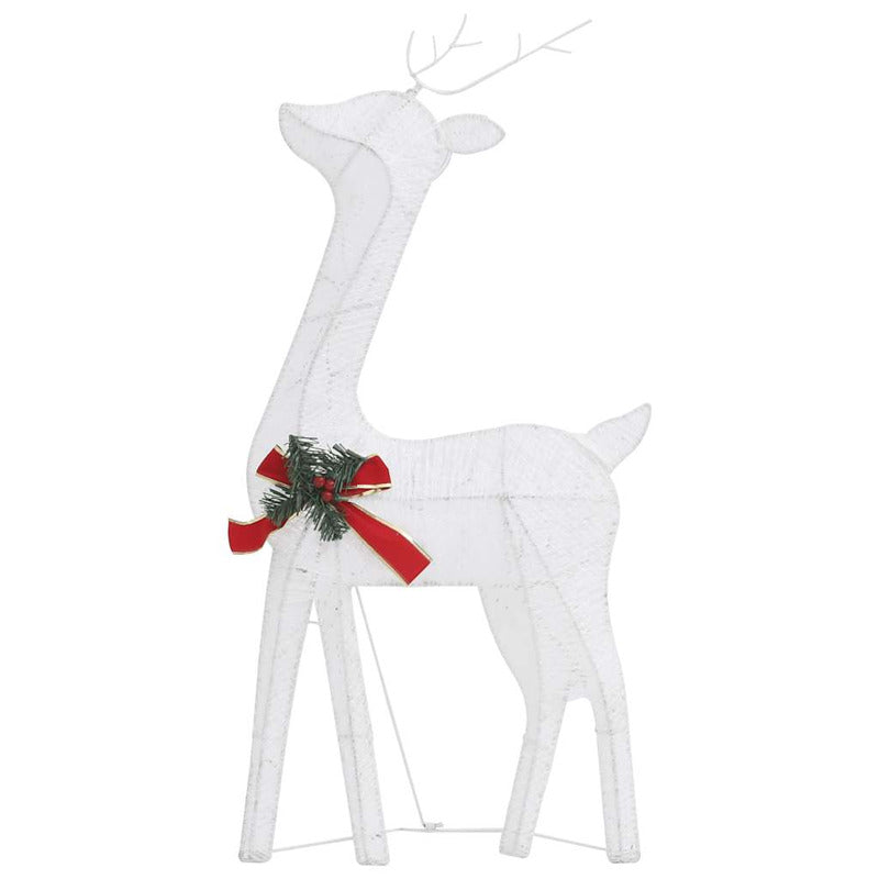 Vidaxl Familia Renos De Navidad Malla Blanca Frío Blanco 270x7x90 Cm_5