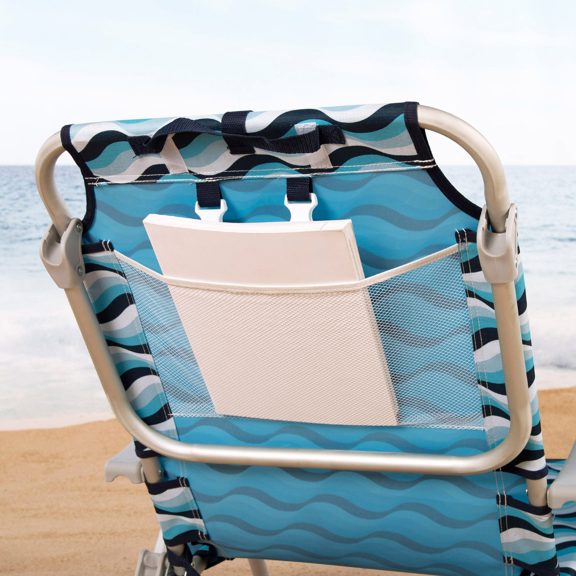 Aktive Pack 2 Sillas Plegables Playa 50x58x80 Cm Aruba 5 Posiciones Con Cojín Y Bolsillo Trasero_4