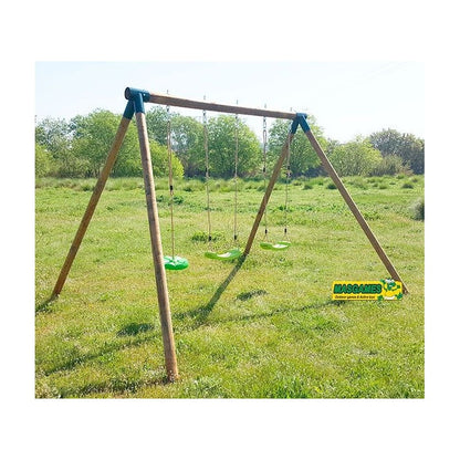 Columpio Doble De Madera Redonda Masgames Kibo Xl Plus._5