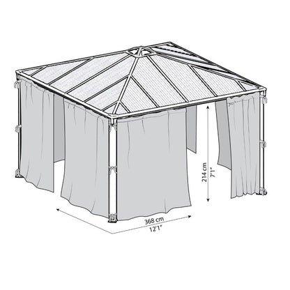 Set Mosquiteras para gazebo cenador Palermo 3000/3500/3600 + Milano 3000 + Martinique 3600 Canopia by Palram