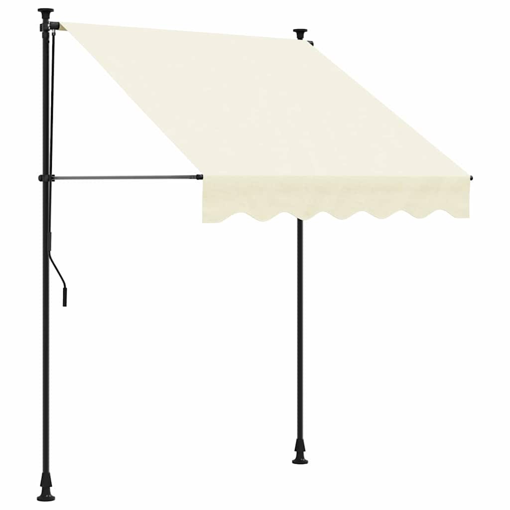 Toldo Retráctil Tela Y Acero Crema 200x115 Cm_0
