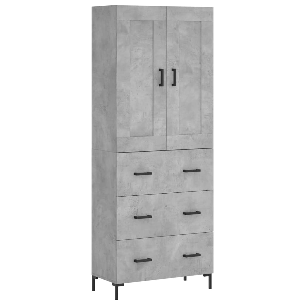 Aparador Alto Madera Contrachapada Gris Hormigón 69,5x34x180 Cm_1