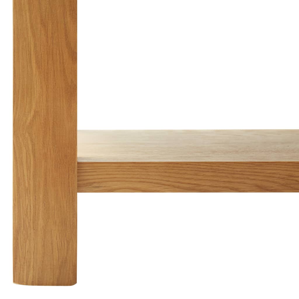 Mesa De Centro De Madera Maciza De Roble 110x55x40 Cm_4